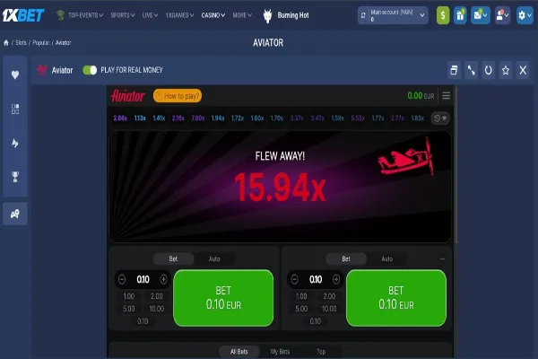 Aviator on 1xBet Casino